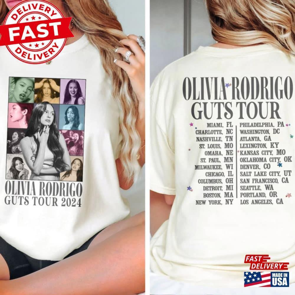 2 Sided Olivia Rodrigo Guts Tour Shirt The World Unisex